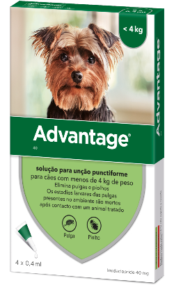 Pipetas antiparasitárias Advantage 40 Cão < 4 Kg para cão – imagem principal