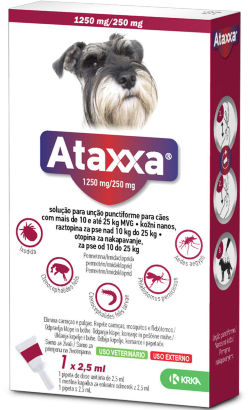 Pipetas antiparasitárias Ataxxa 2,5 ml Cão 10 - 25 Kg para cão – imagem principal