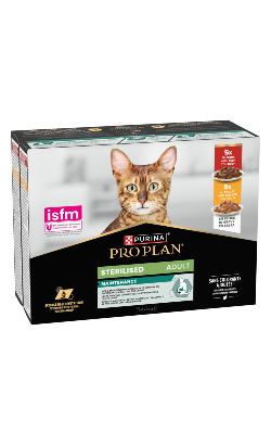 Pro Plan Cat Adult Sterilised Maintenance Multipack Beef & Chicken in Gravy – imagem secundária 1