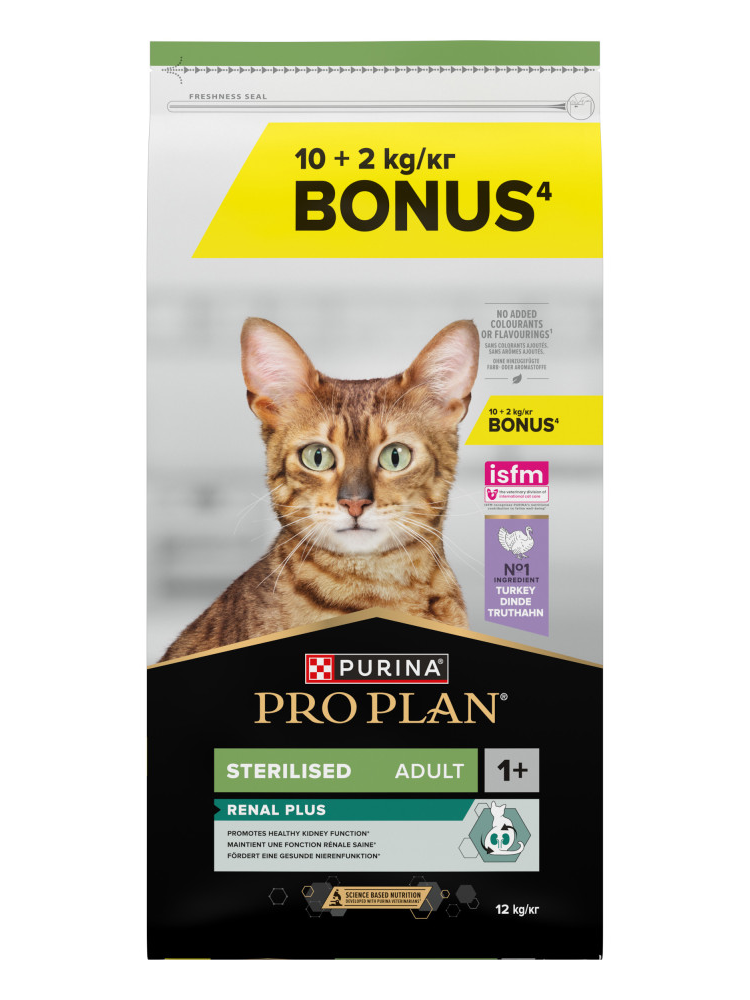 Pro Plan Cat Renal Plus Sterilised Adult Turkey & Rice - Bónus