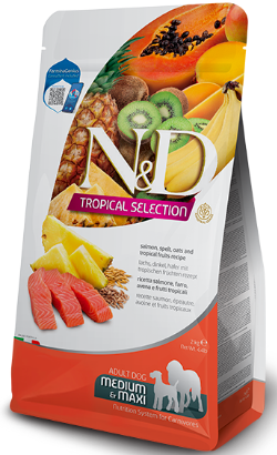 Ração para cão N&D Tropical Selection Salmon Adult Medium Maxi