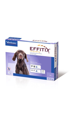 Suplemento Virbac Dog Effitix -M- Spot-On 10-20 kg para cão