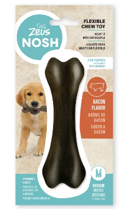 Zeus Nosh Flexible Puppies Chew Bone Bacon – imagem principal